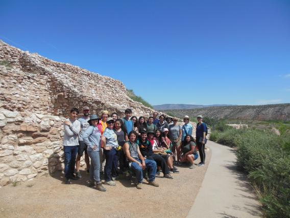 Students and teachers learn about ancestral Tuzigoot residents.